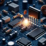 Elementos pasivos y activos de una placa base en electrónica