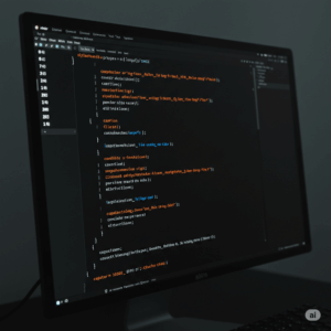 Pantalla de una computadora con código de programacion