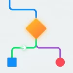 figuras geometricas conectadas entre si, simulando condicionales en el lenguaje C.