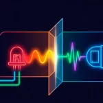 Transmisión de una señal eléctrica a través de luz.