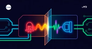 Transmisión de una señal eléctrica a través de luz.