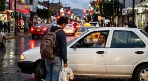 Taxista rechazando pasajero en iguala