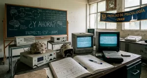Laboratorio viejo de la UNAM. Con algunos osciloscopios.