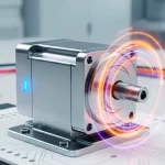 Diseño de un servomotor, sobre una placa de un circuito.