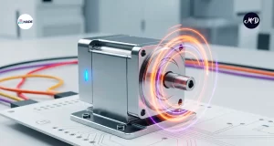 Diseño de un servomotor, sobre una placa de un circuito.