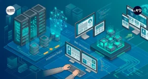 Componentes isometricos de una simulación de desarrollo web por MADE Ingeniería.